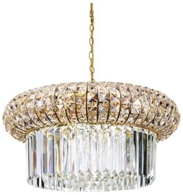 Lustră de cristal pe lanț Ideal Lux NABUCCO 12xE14/40W/230V d. 60 cm auriu