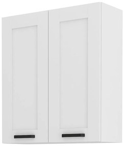 Dulap de bucătărie superior, cu două uși Lucid 80 G 90 2F (alb + alb). 1041047