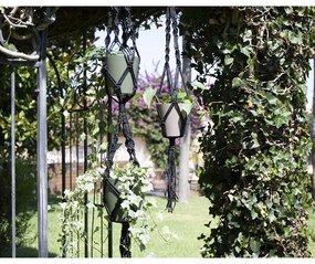 Suport suspendat pentru ghiveci de flori din material textil ø 13 cm (înălțime 120 cm) Macramé – Artevasi