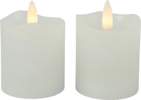Lumanare LED tip stalp LYON 8 cm alba, set 2 buc.