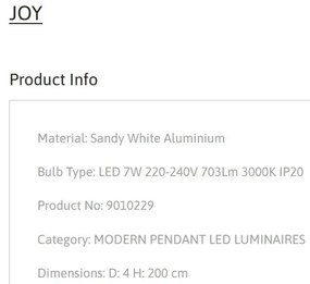 Pendul LED modern design minimalist JOY
