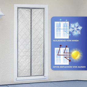 Draperie gri/argintie termoizolantă 80x200 cm cu prindere la ușă – Maximex