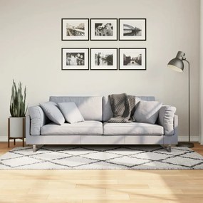 vidaXL Covor pufos &quot;PAMPLONA&quot; fire înalte negru/crem modern 100x200 cm
