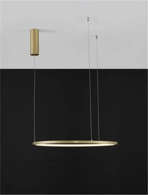 Lustra LED suspendata design modern circular TARQUIN D-60cm aurie