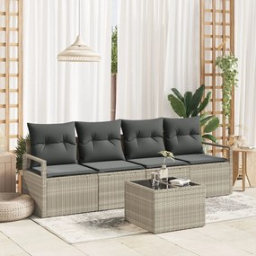 vidaXL Set de canapele pentru grădină 5 pcs Gri deschis și gri închis