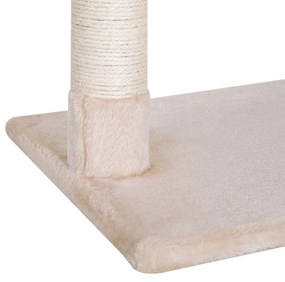 PawHut Turn pentru Pisici max 3.6kg, Copac pentru Zgariat pentru Pisici ca hamac si Minge Agatata din Lemn si Plus, 50x36x70cm, Bej | Aosom Romania