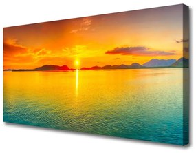 Tablou pe panza canvas Sea Sun Peisaj Galben Albastru
