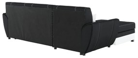 Colţar, piele ecologică albă/material textil negru, model stânga, MARUTI