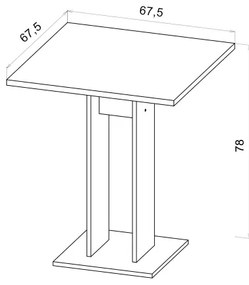 Masă STRAPO stejar sonoma