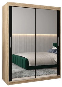 Dulap de haine 150 cm Toki 3 (stejar sonoma + negru mat). 1065081
