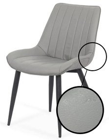 RESIGILAT - Scaun dining piele ecologica BUC 203 gri