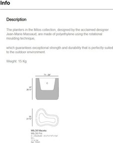 Ghiveci plante design decorativ modern exterior/interior MILOS II