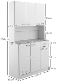 HOMCOM Dulap Suspendat de Bucătărie Albastru din Lemn Spațiu Amplu de Stocare 101x39x180cm Design Modern | Aosom Romania