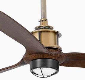 Lustra cu Ventilator si telecomanda JUST FAN M LED auriu/maro
