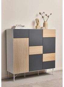 Comodă înaltă gri antracit-natural136x133 cm Edge by Hammel – Hammel Furniture