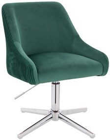 HR920CROSS Scaun Verde din Catifea cu Bază Cromata