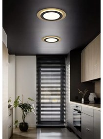 Plafonieră neagră-aurie LED cu intensitate reglabilă ø 45 cm Morgan – Trio