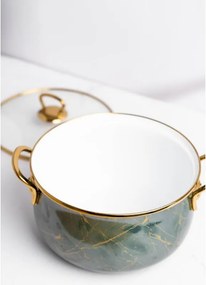 La mâna a doua: Aragaz Goldmann GM 8017-22G, 5l, 22x14 cm, Emailat, Inducție, Capac din sticlă, Verde smarald