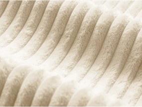 Pat matrimonial bej tapițat cu spațiu de depozitare cu somieră 200x200 cm Martina – Micadoni