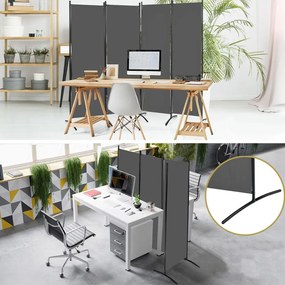 Paravan cu 4 panouri 173 cm gri