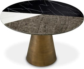 Masa Rotunda LUX din Otel, Marmura Artificiala, Tricolori 120cm