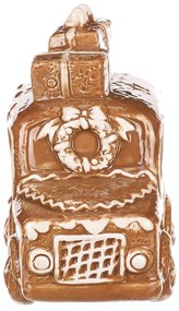 Decorațiune de Crăciun Mașină de turtă dulce culumini LED, ceramică, 13 cm