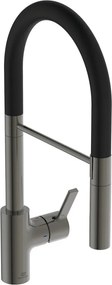 Baterie bucatarie cu pipa flexibila semi-profesionala Ideal Standard Gusto 142 gri - negru