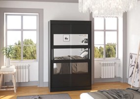 Dulap cu usi glisante si oglinda 120x200 cm, Kolorado, ADRK Furniture (Culoare: Trufă)