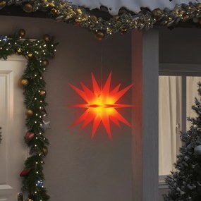 vidaXL Lumină de Crăciun cu LED, roșu, 57 cm, pliabil