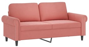 349160 vidaXL Canapea cu 2 locuri, roz, 140 cm, catifea
