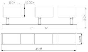 Spot ROBBY 3xGU10/35W/230V neagră Globo 57911-3B