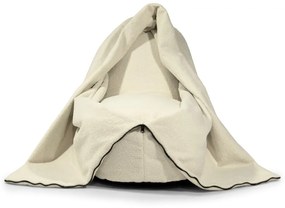 Fotoliu puf pentru copii crem cu tapițerie din țesătură bouclé Cocoon 100 – SLOWDOWN