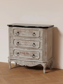 Comoda din lemn de mango, cu 3 sertare, aspect vintage, Antique