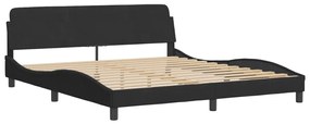 373234 vidaXL Cadru de pat cu tăblie, negru, 180x200 cm, catifea