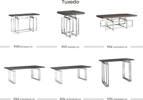Consola design LUX din otel lucios si lemn Tuxedo