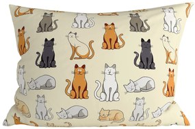 Set 2 bucati fete de perna decorative COLORED CATS BLEND 70x90 cm, crem