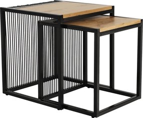 Set 2 masute RIMBO, stejar/negru