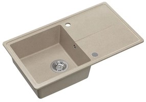 Chiuveta compozit incastrata Quadron Pop Tony 111 bej nisipiu 78x45 cm