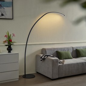 Lampă arcuită modernă neagră, incl. LED cu variator tactil - Arlow