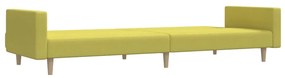 Canapea extensibila cu 2 locuri, verde, textil Verde, Fara suport de picioare