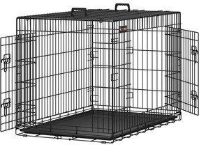 Cușcă pentru câini, transport pentru animale de companie pliabil, negru 107cm | PHAEANDREA