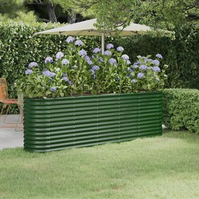 Jardiniera gradina verde 224x40x68 cm otel vopsit electrostatic 1, Verde, 224 x 40 x 68 cm