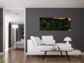 Tablou cu lac în pădure (120x50 cm)