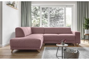 Colțar roz extensibil/cu spațiu de depozitare (cu colț pe partea stângă/în formă de ”L”) Classy Sophie – Miuform