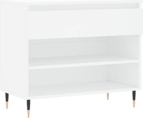 vidaXL Pantofar, alb, 70x36x60 cm, lemn prelucrat