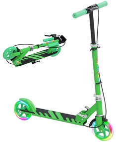 AIYAPLAY Trotinetă pentru copii, frâne duble, cadru metalic, suport pentru picior, pliabilă, 3-8 ani, Verde | Aosom Romania