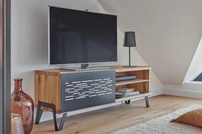 Comodă TV stejar masiv Edge Multiple Dimensiuni - 171 x 42 x 55 cm, Tabac