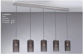 Lustra moderna cu 5 pendule design italian 10000 fumuriu