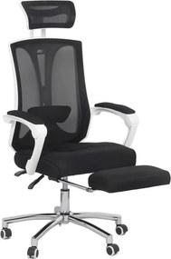 Scaun ergonomic OFF 420 negru, suport picioare și tetieră 2D