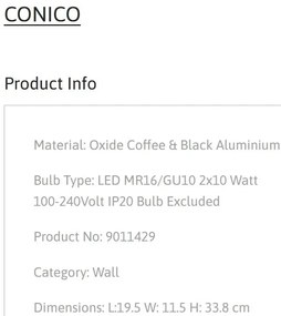 Aplica cu 2 Spoturi directionabile CONICO coffee, NVL-9011429